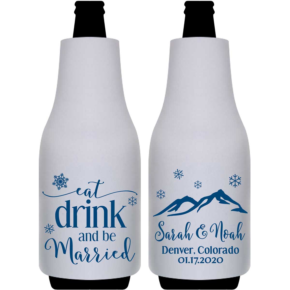 Eat Drink And Be Married 3B Foldable Bottle Sleeve Koozies Wedding Gifts for Guests