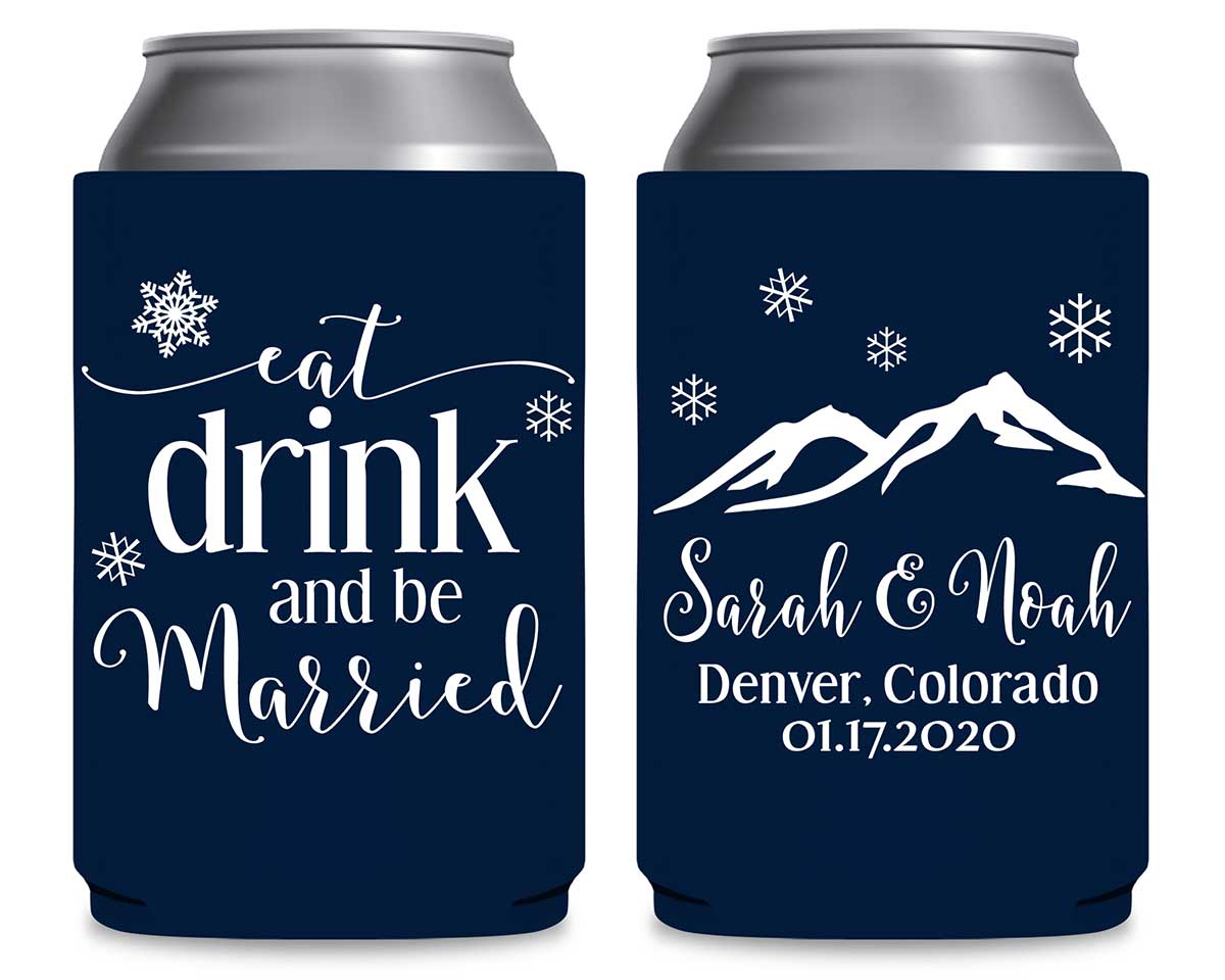 Eat Drink And Be Married 3B Foldable Can Koozies Wedding Gifts for Guests