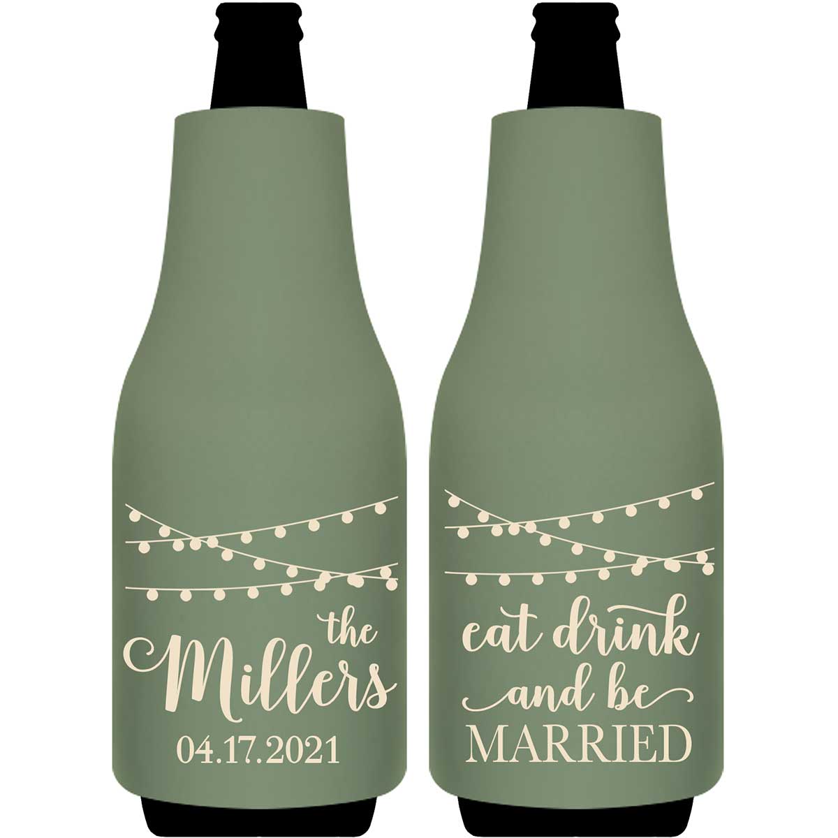 Eat Drink And Be Married 8A Foldable Bottle Sleeve Koozies Wedding Gifts for Guests