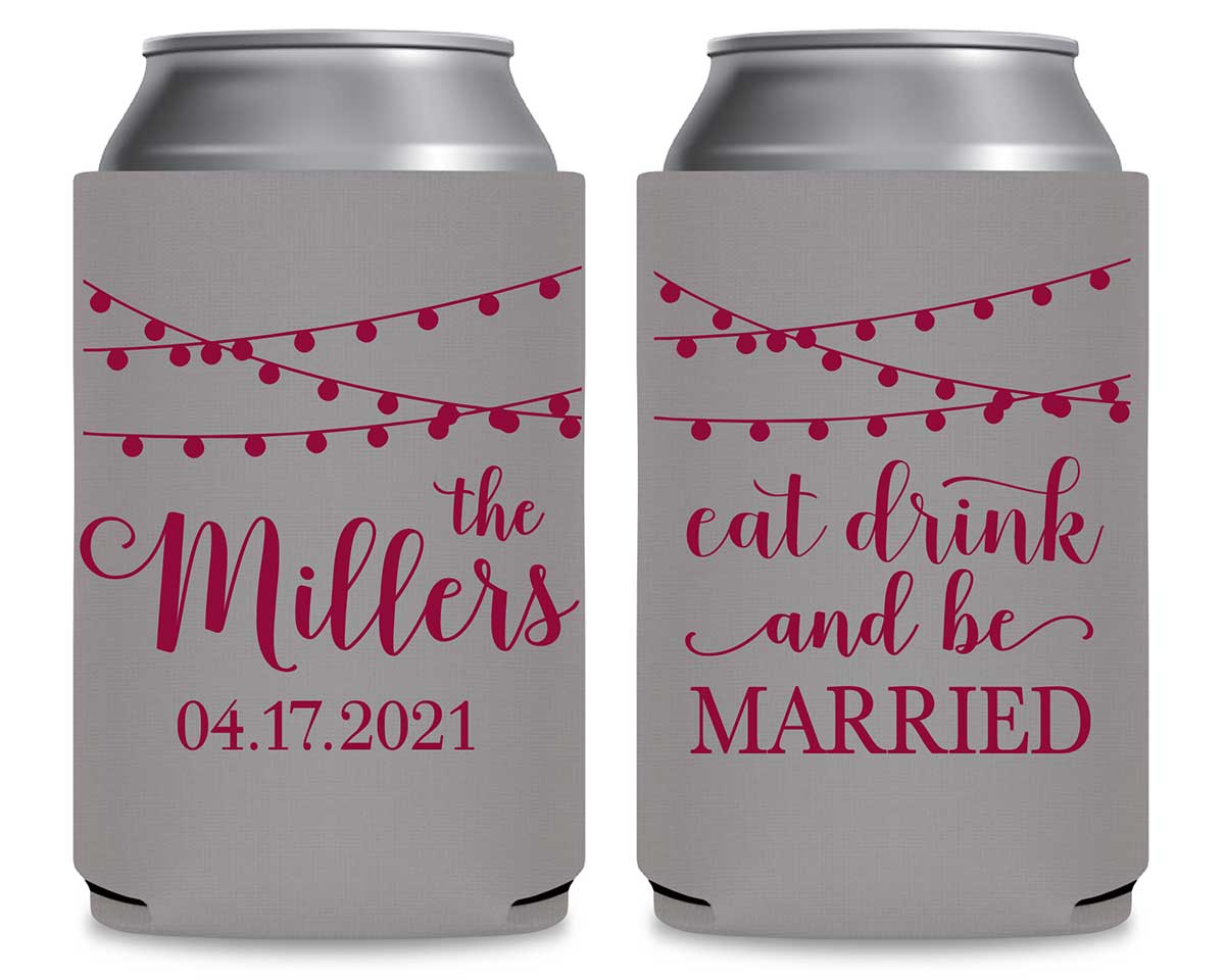 Eat Drink And Be Married 8A Foldable Can Koozies Wedding Gifts for Guests