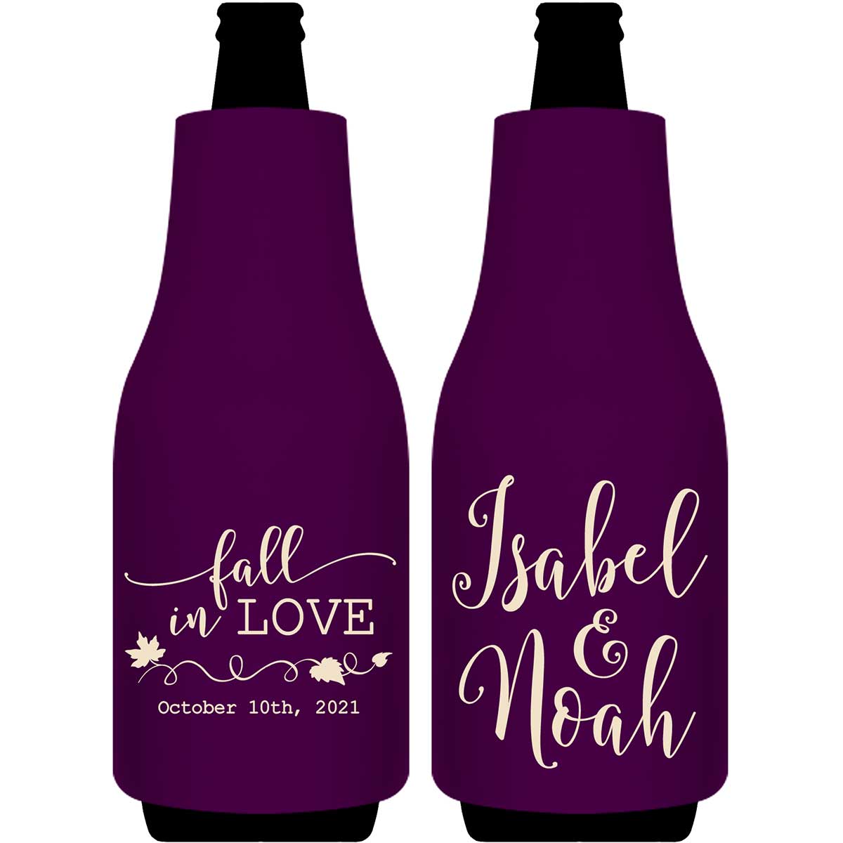 Fall In Love 1A Foldable Bottle Sleeve Koozies Wedding Gifts for Guests