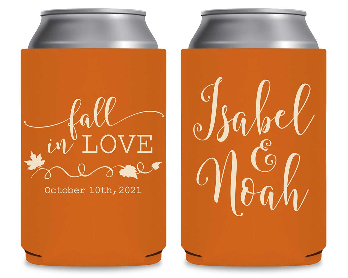 Fall In Love 1A Foldable Can Koozies Wedding Gifts for Guests