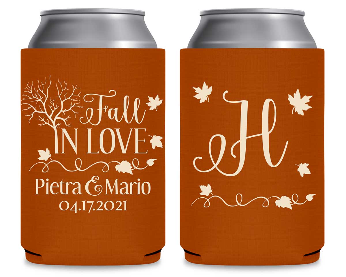 Fall In Love 2A Foldable Can Koozies Wedding Gifts for Guests