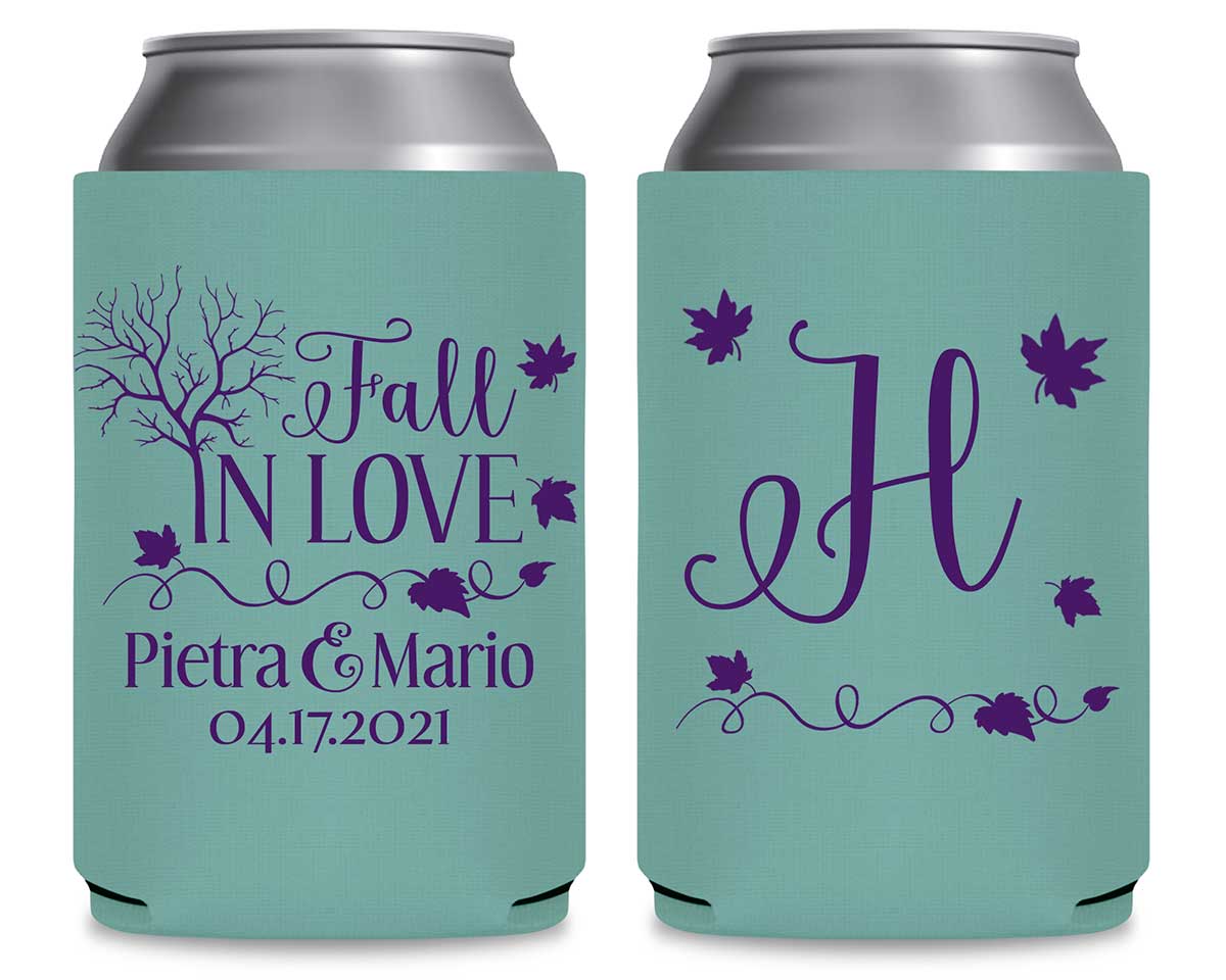 Fall In Love 2A Foldable Can Koozies Wedding Gifts for Guests