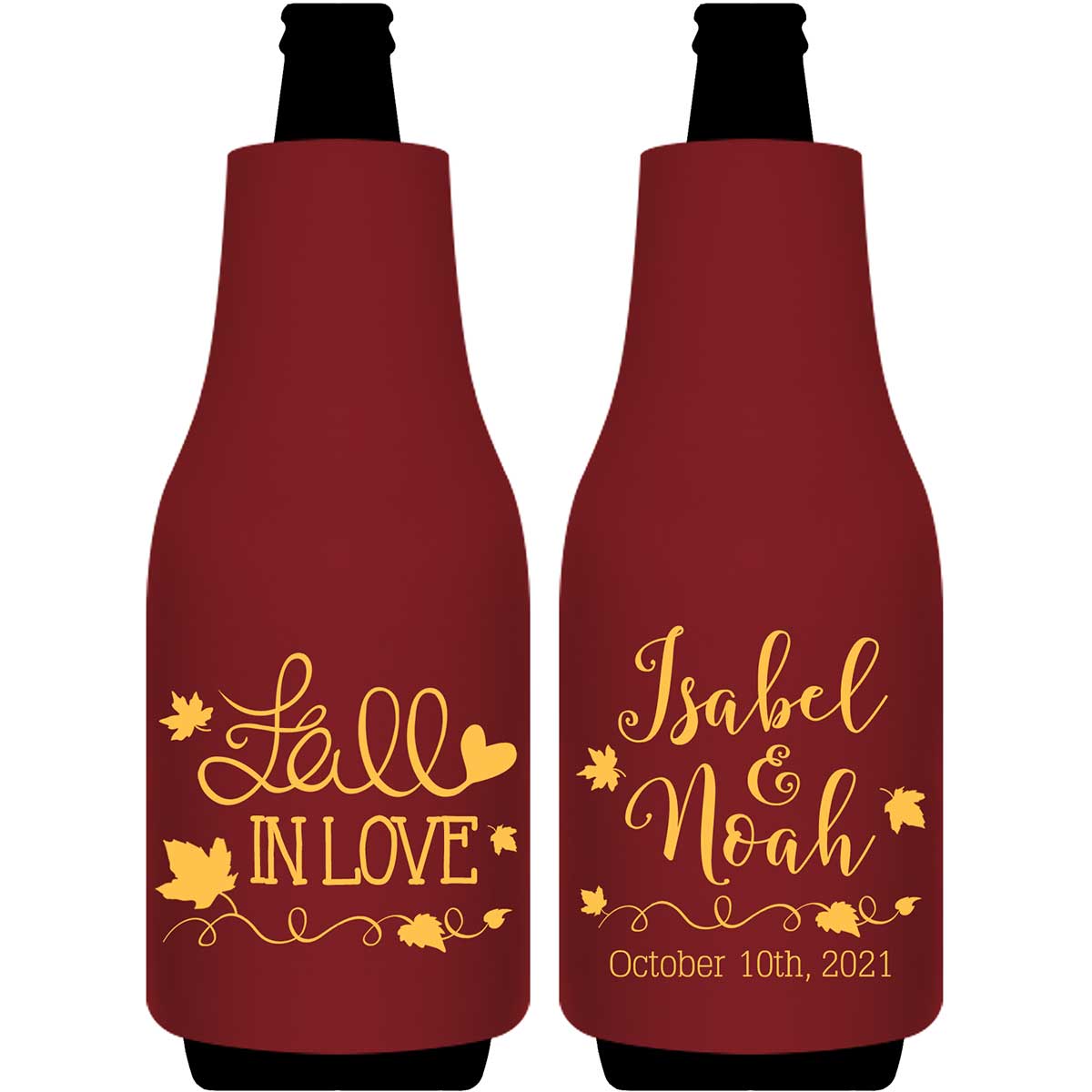 Fall In Love 3B Foldable Bottle Sleeve Koozies Wedding Gifts for Guests