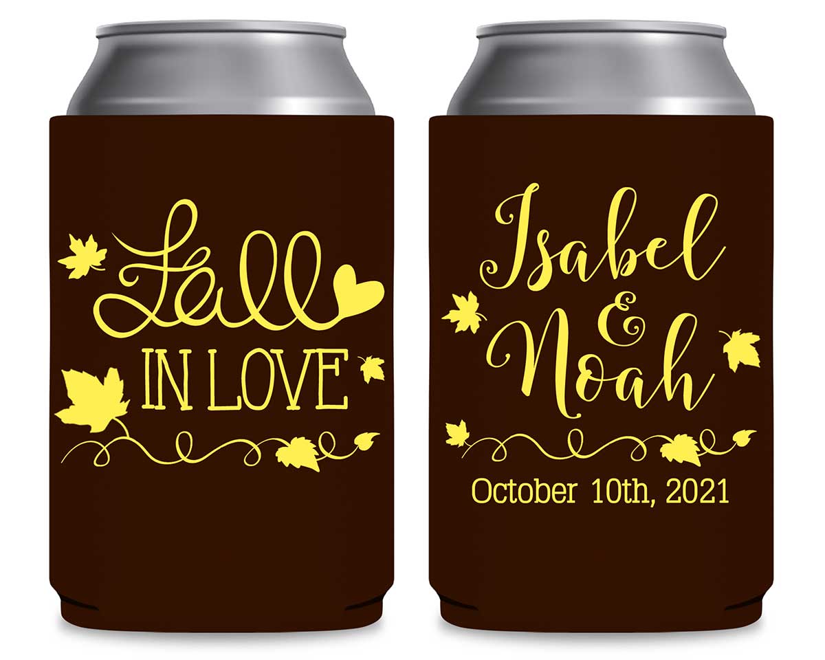 Fall In Love 3B Foldable Can Koozies Wedding Gifts for Guests