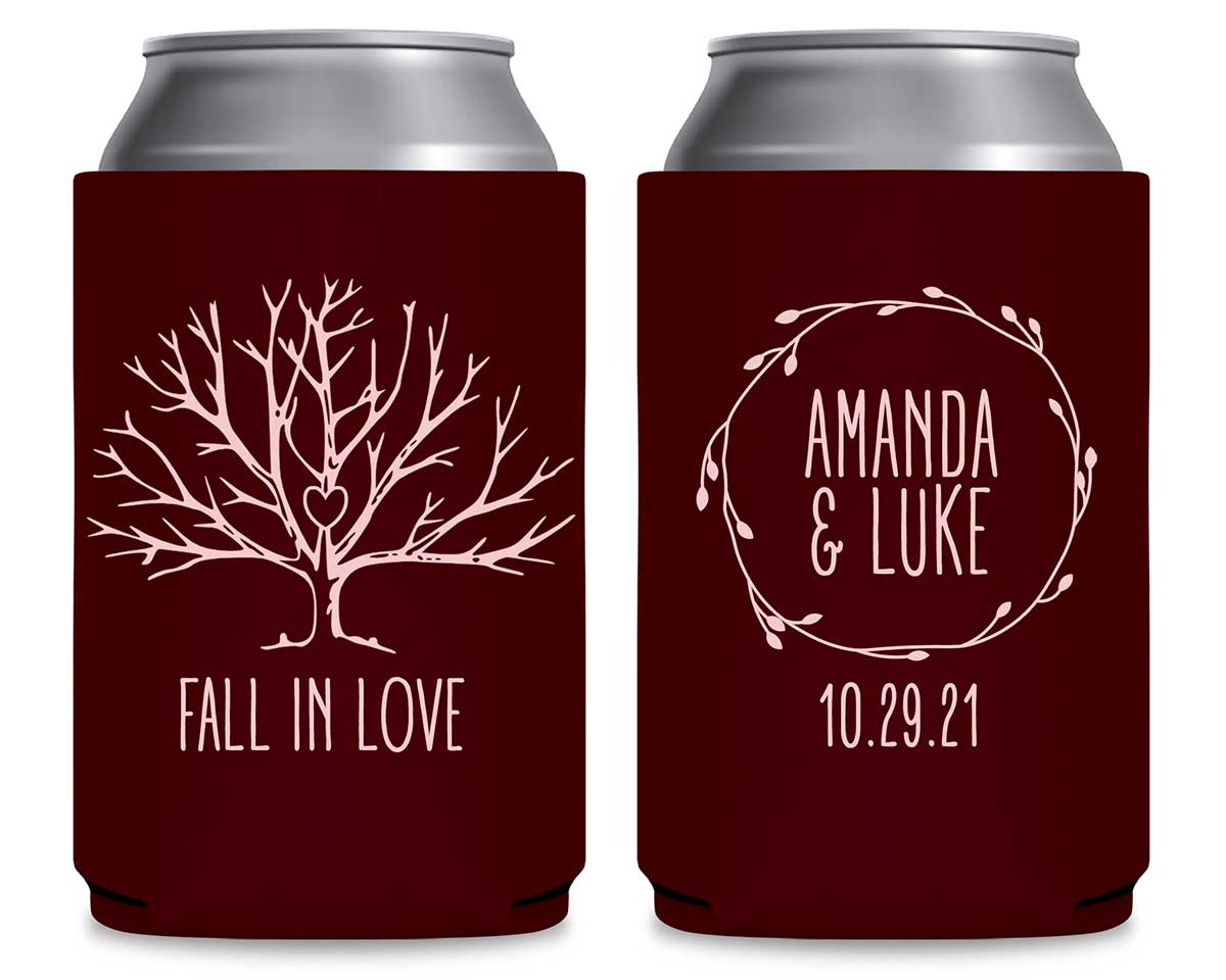 Fall In Love 4A Foldable Can Koozies Wedding Gifts for Guests