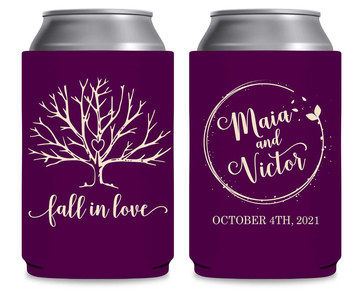 Fall In Love 4B Foldable Can Koozies Wedding Gifts for Guests