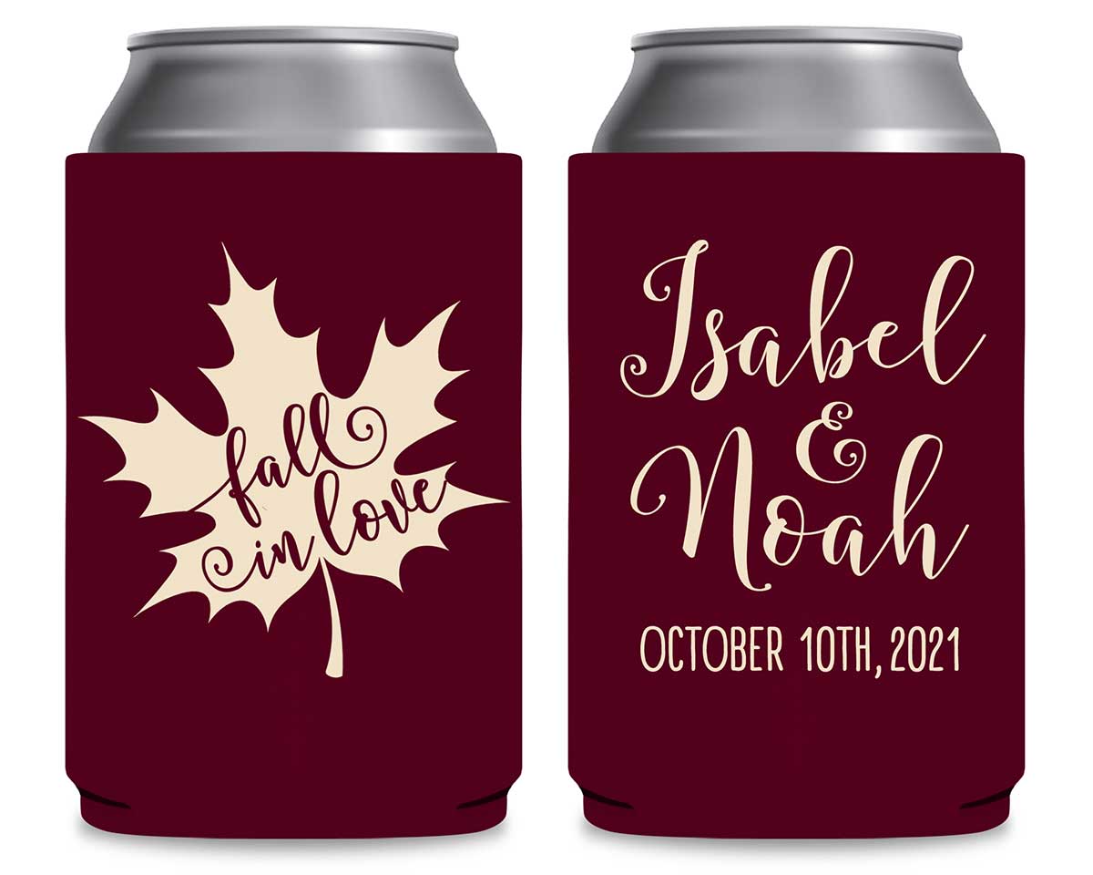 Fall In Love 5A Foldable Can Koozies Wedding Gifts for Guests