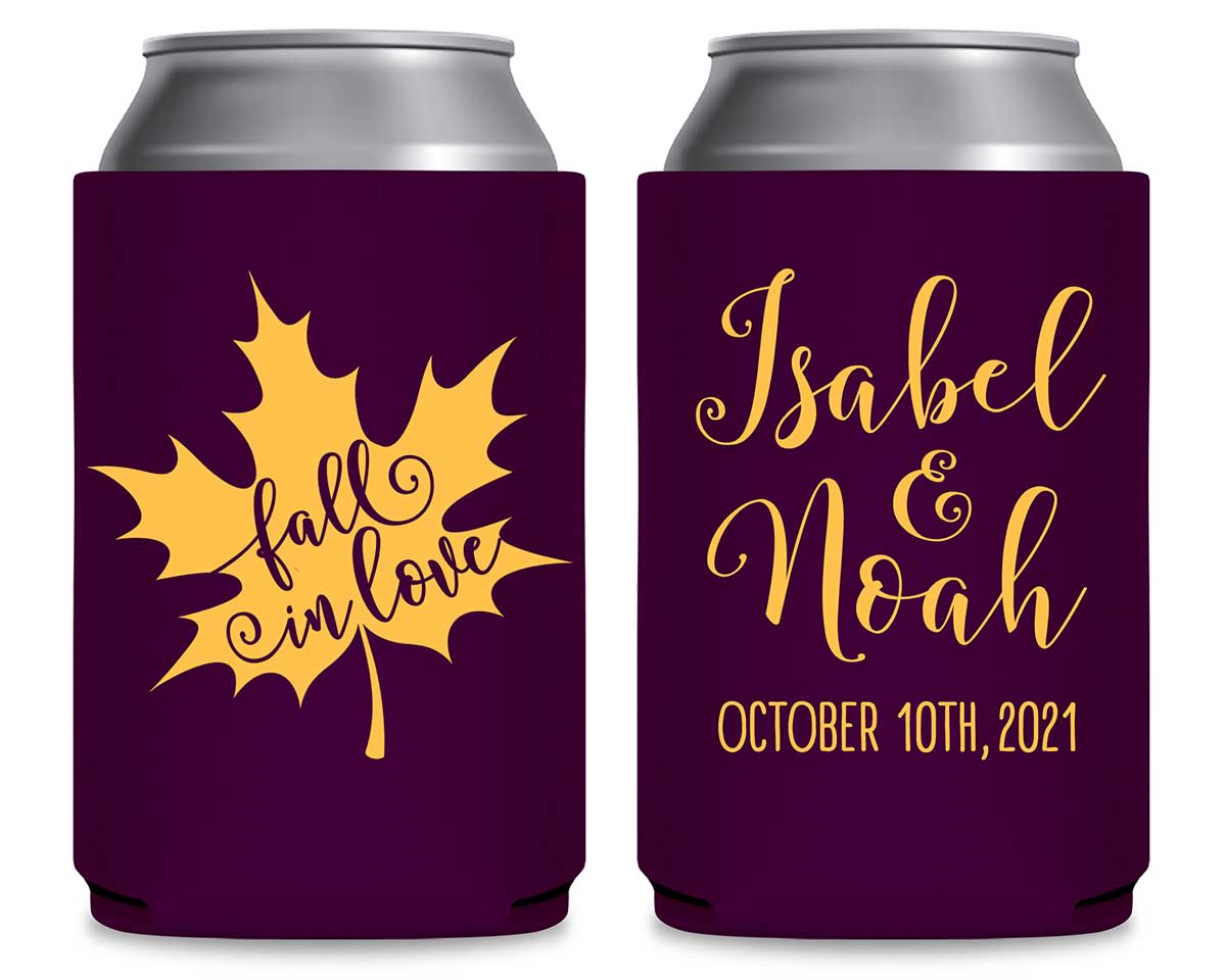 Fall In Love 5A Foldable Can Koozies Wedding Gifts for Guests