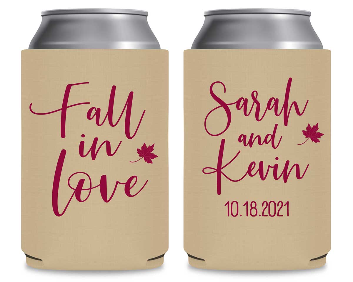 Fall In Love 8A Foldable Can Koozies Wedding Gifts for Guests