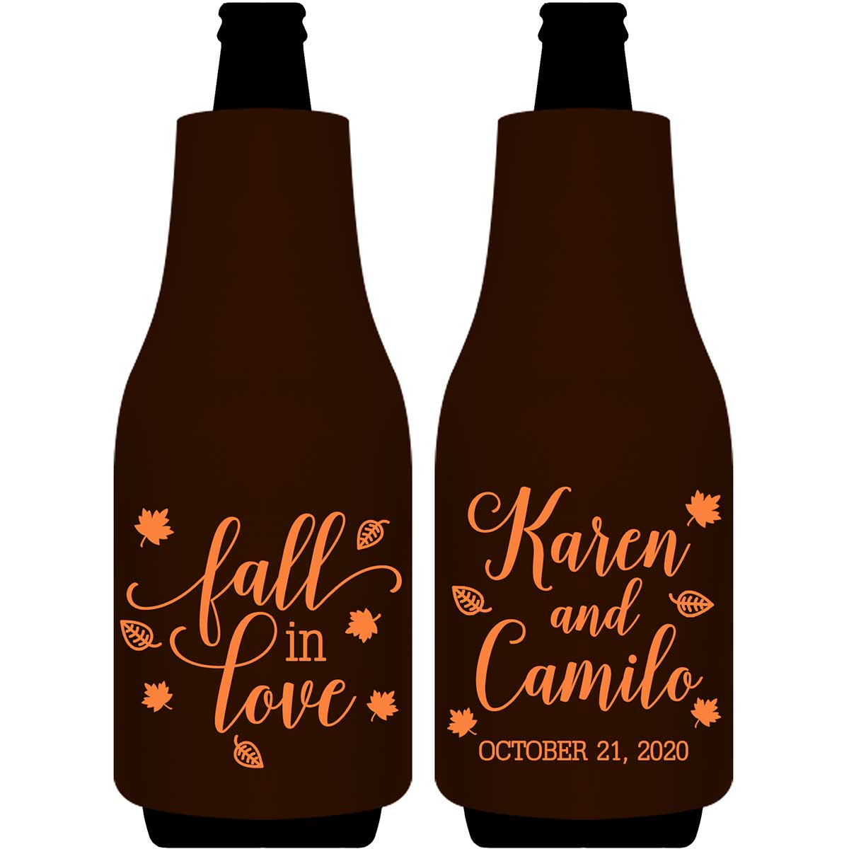 Fall In Love 9A Foldable Bottle Sleeve Koozies Wedding Gifts for Guests