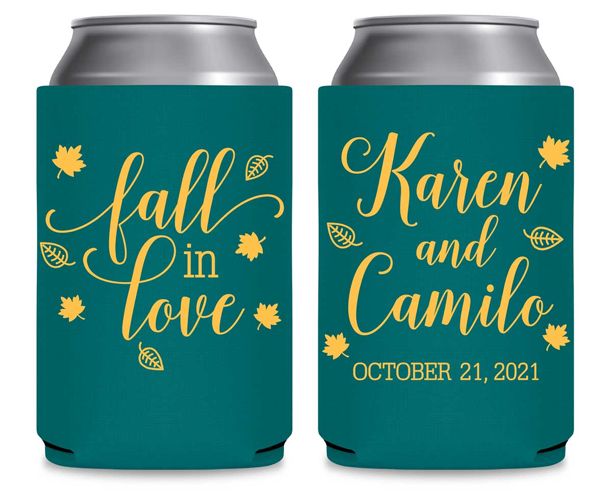 Fall In Love 9A Foldable Can Koozies Wedding Gifts for Guests
