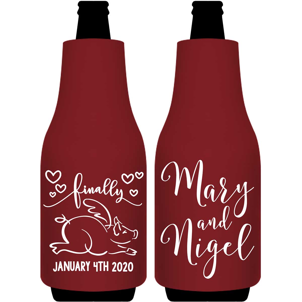 Finally 1A When Pigs Fly Foldable Bottle Sleeve Koozies Wedding Gifts for Guests