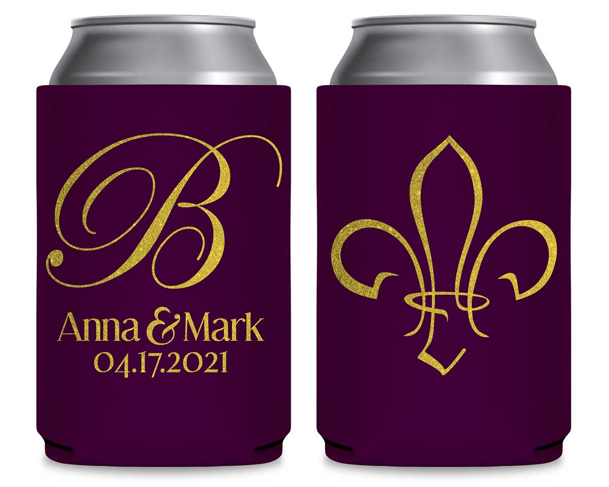 Fleur de Lis 1A Foldable Can Koozies Wedding Gifts for Guests