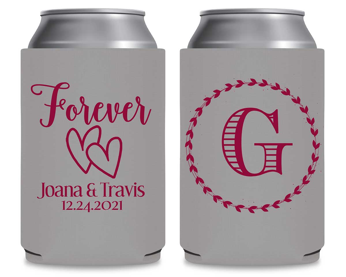 Forever 1A Intertwined Hearts Foldable Can Koozies Wedding Gifts for Guests