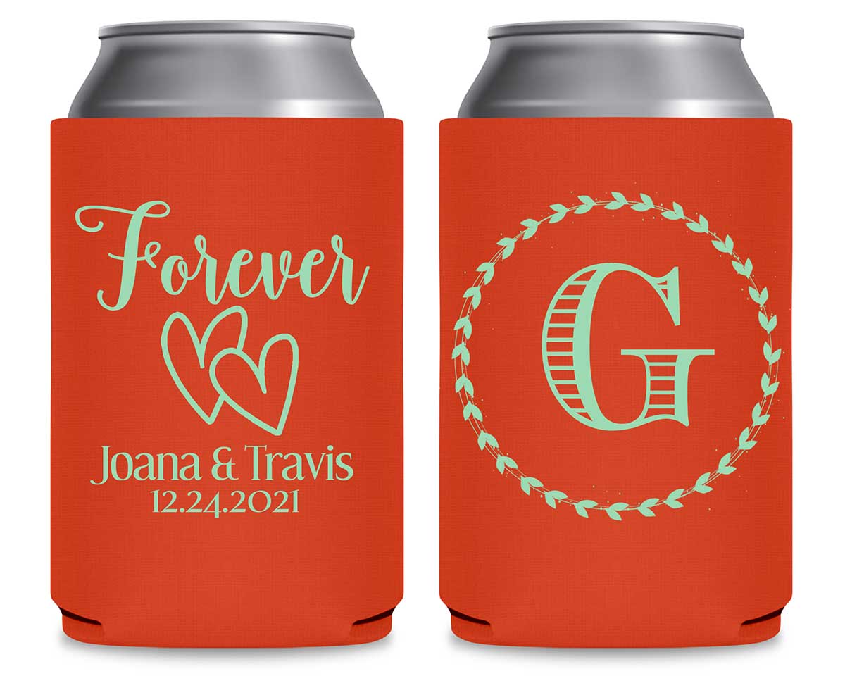 Forever 1A Intertwined Hearts Foldable Can Koozies Wedding Gifts for Guests