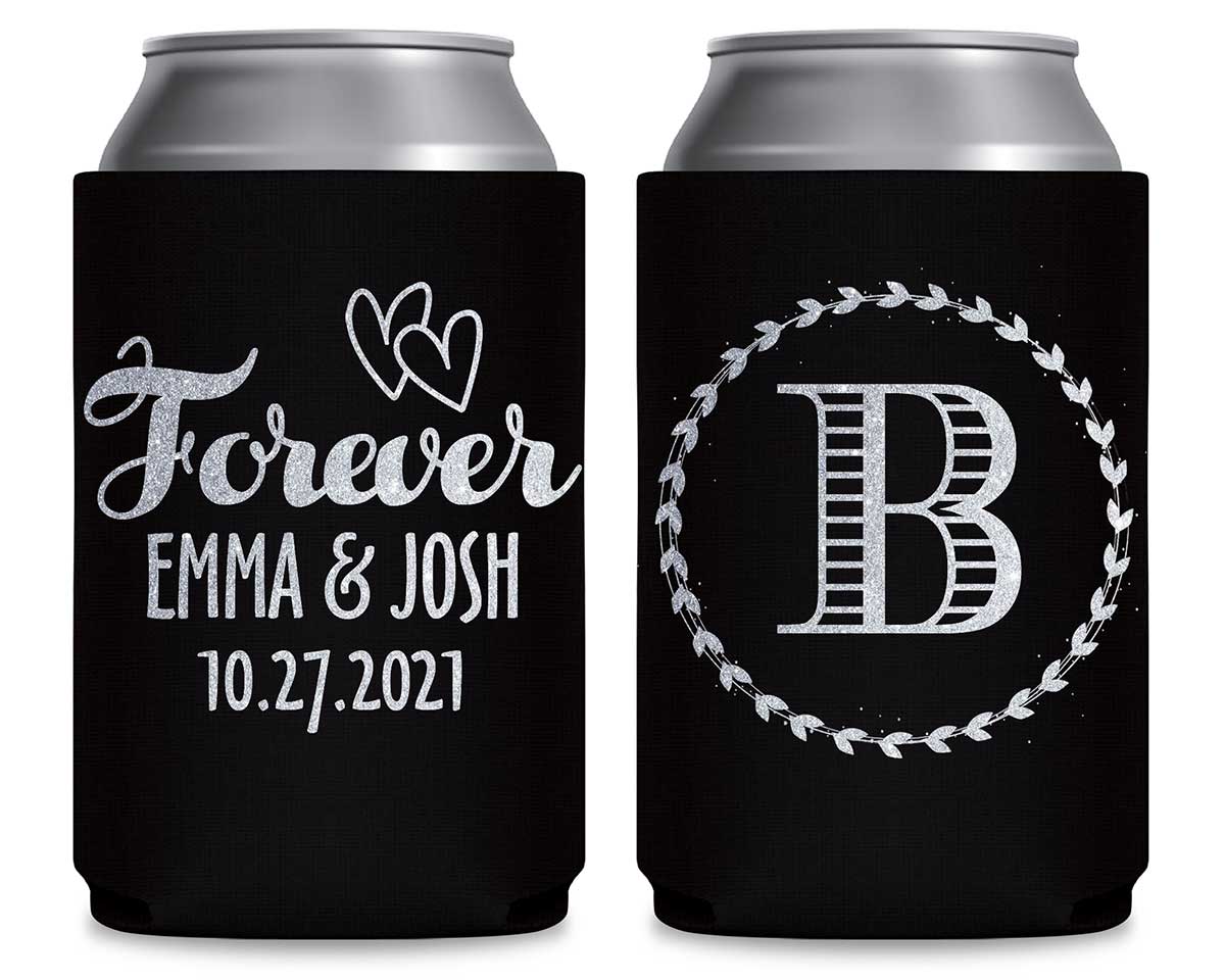 Forever 2A Intertwined Hearts Foldable Can Koozies Wedding Gifts for Guests