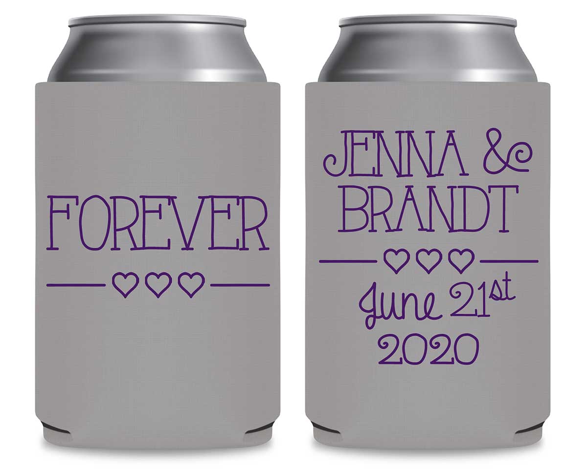 Forever 3A Cute Hearts Foldable Can Koozies Wedding Gifts for Guests