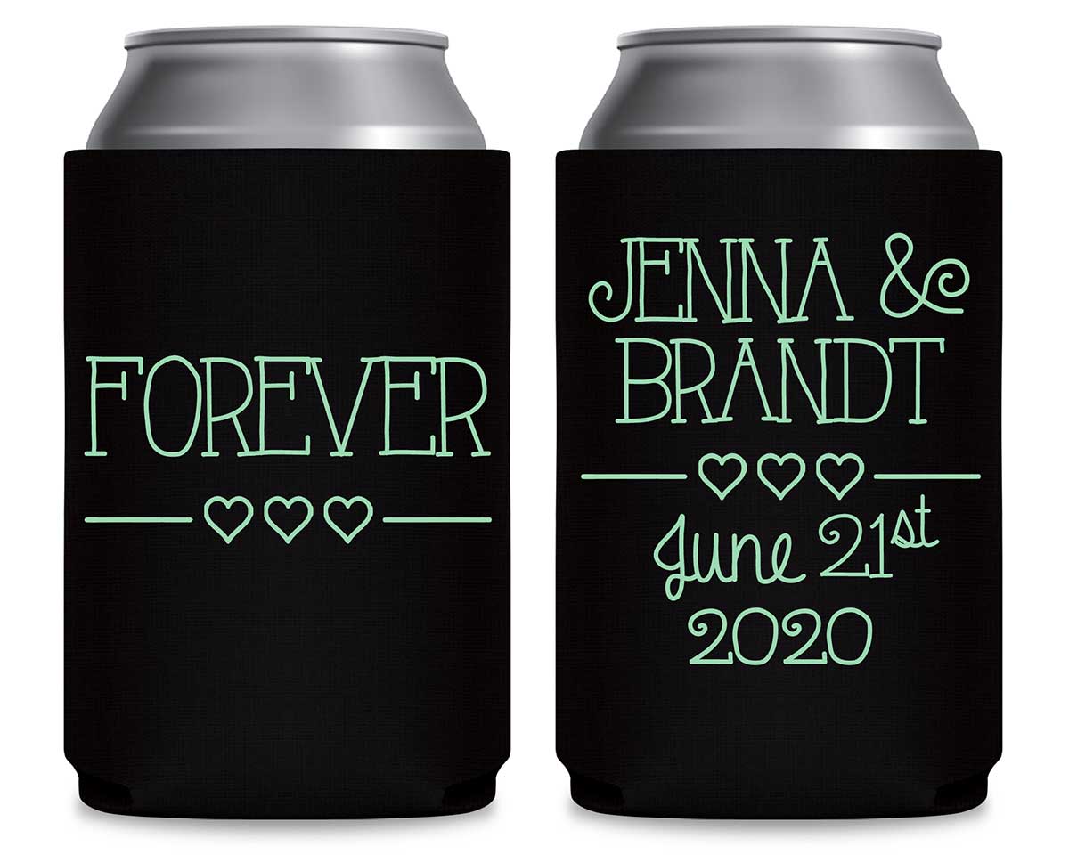 Forever 3A Cute Hearts Foldable Can Koozies Wedding Gifts for Guests