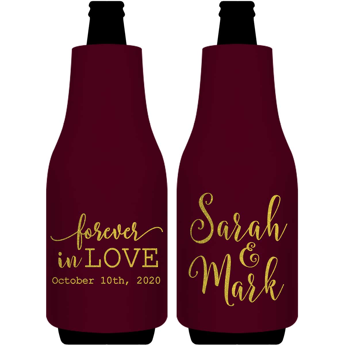 Forever In Love 1A Foldable Bottle Sleeve Koozies Wedding Gifts for Guests