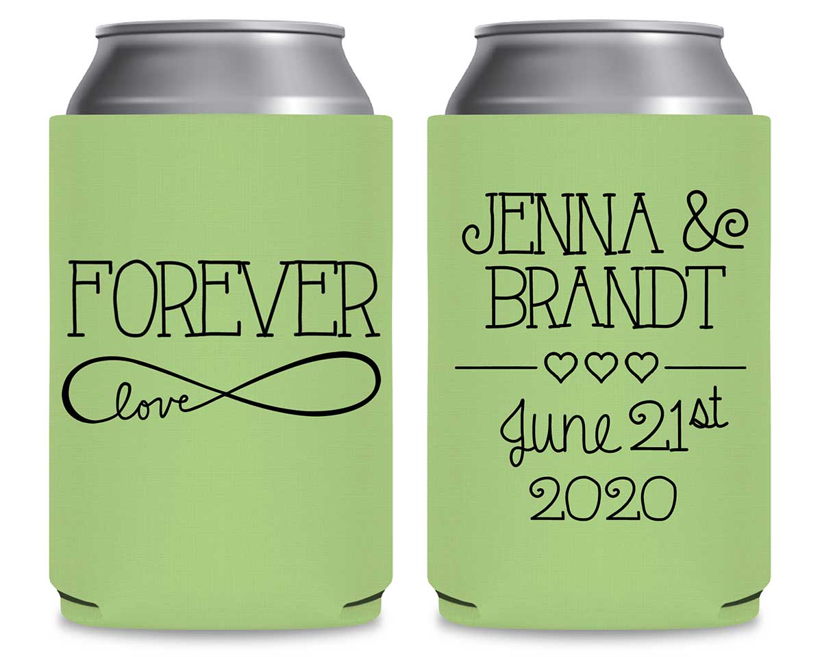 Forever Love 2A Foldable Can Koozies Wedding Gifts for Guests