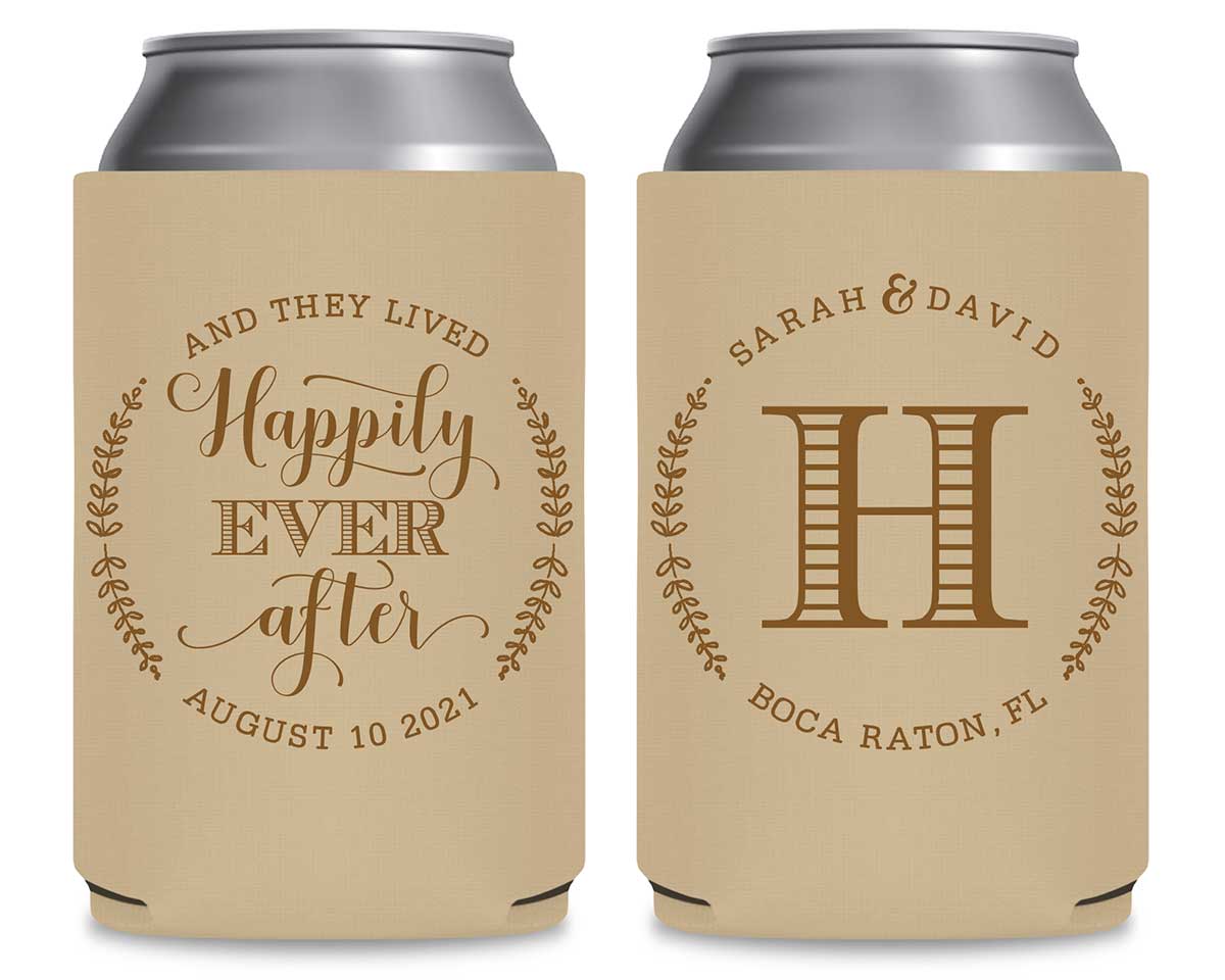 Happily Ever After 1A Foldable Can Koozies Wedding Gifts for Guests
