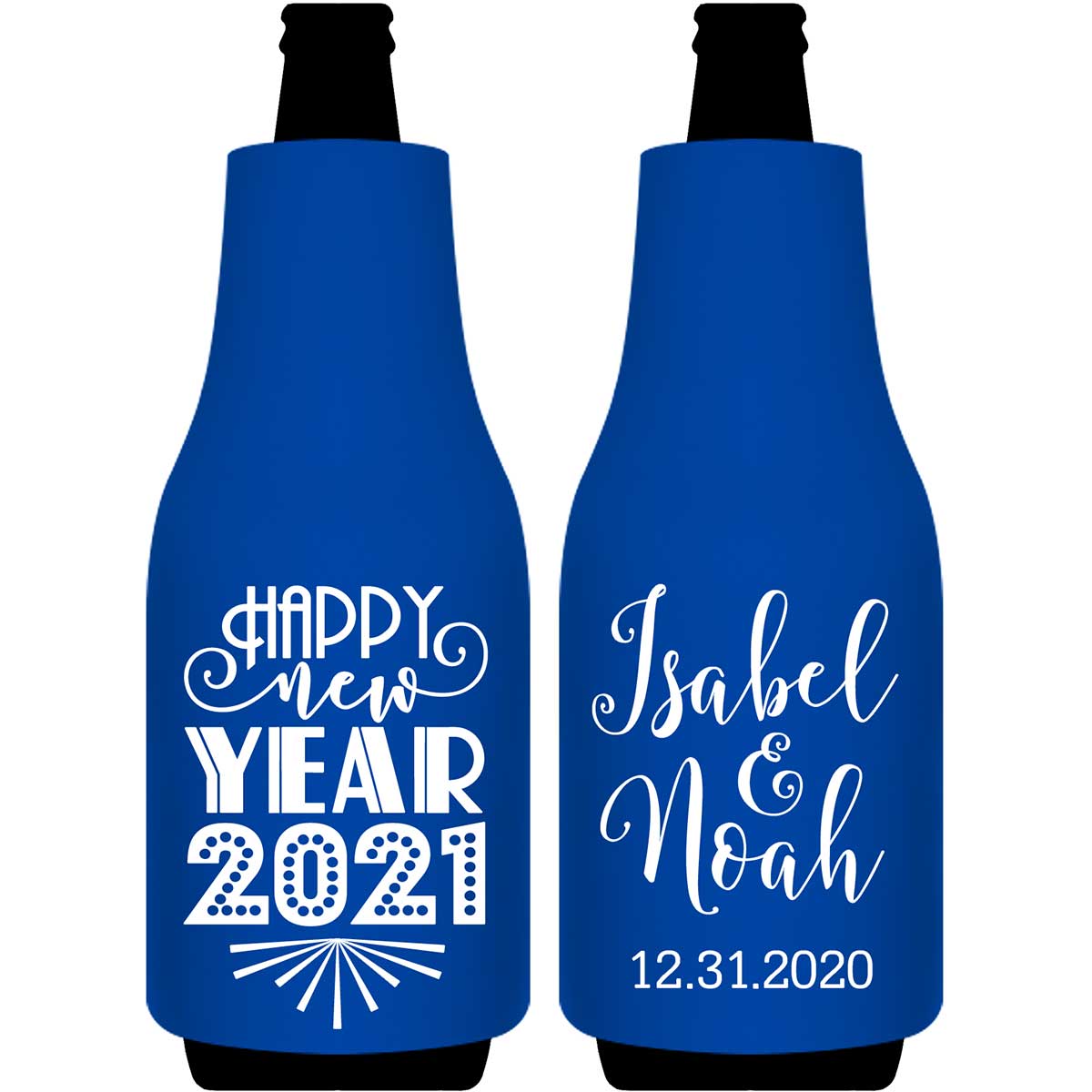 Happy New Year 1A Foldable Bottle Sleeve Koozies Wedding Gifts for Guests