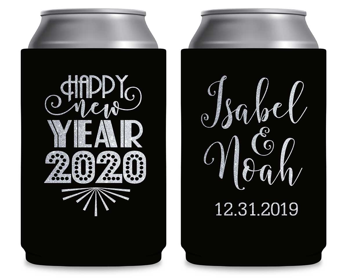 Happy New Year 1A Foldable Can Koozies Wedding Gifts for Guests