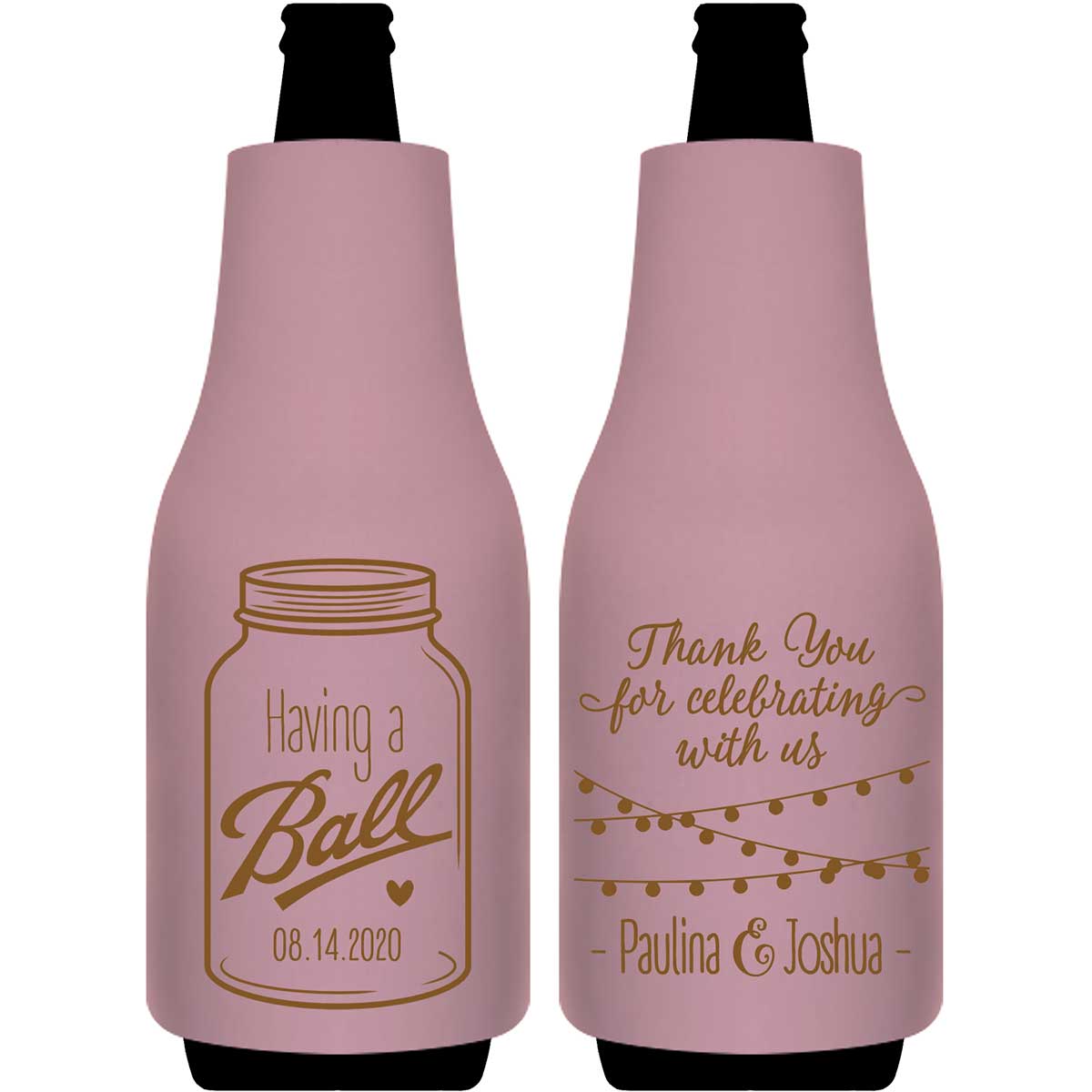 Having A Ball 1A Mason Jar Foldable Bottle Sleeve Koozies Wedding Gifts for Guests