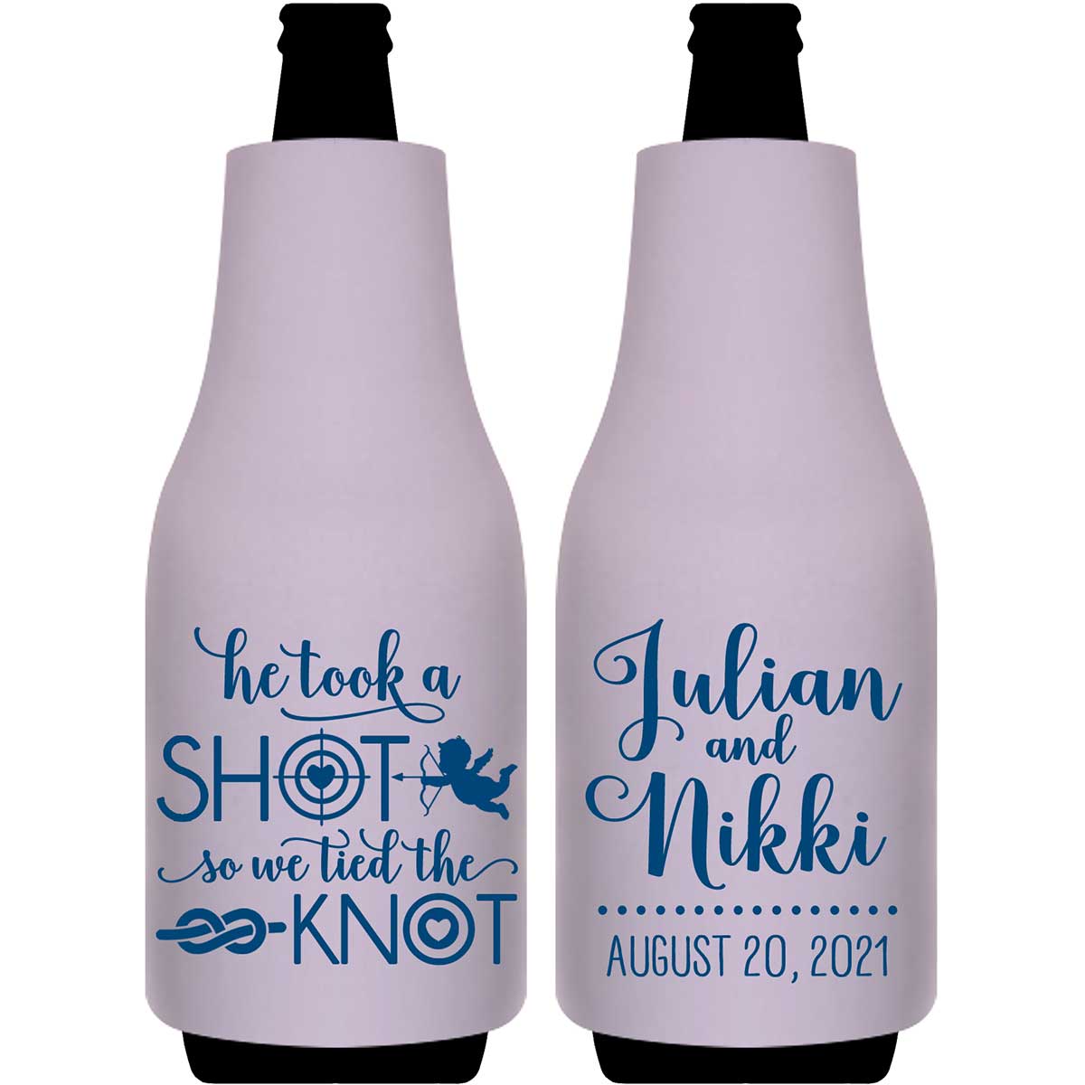 He Took A Shot We Tied The Knot 1A Foldable Bottle Sleeve Koozies Wedding Gifts for Guests