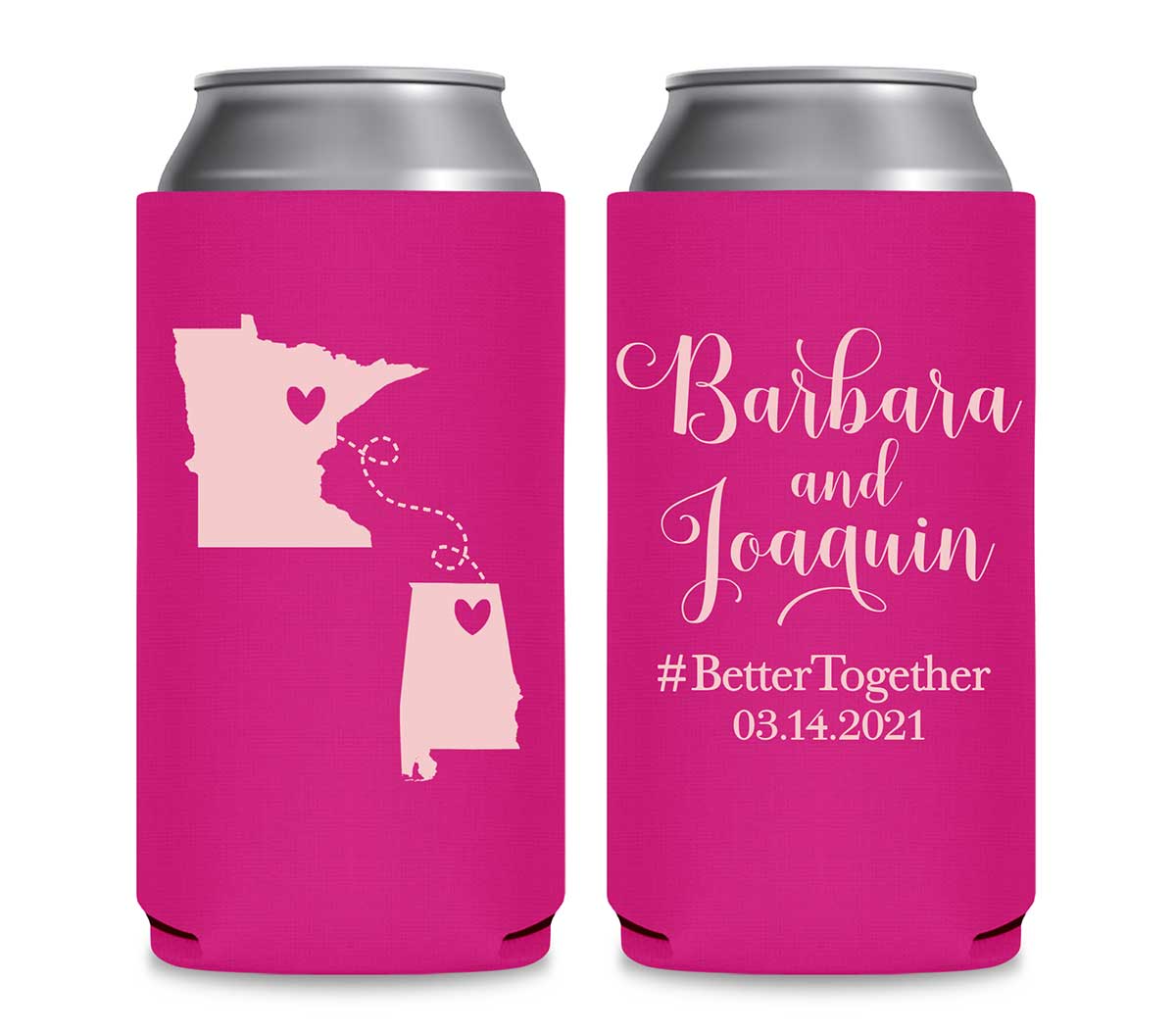 Home is Where You Are 1A Any Maps Foldable 12 oz Slim Can Koozies Wedding Gifts for Guests