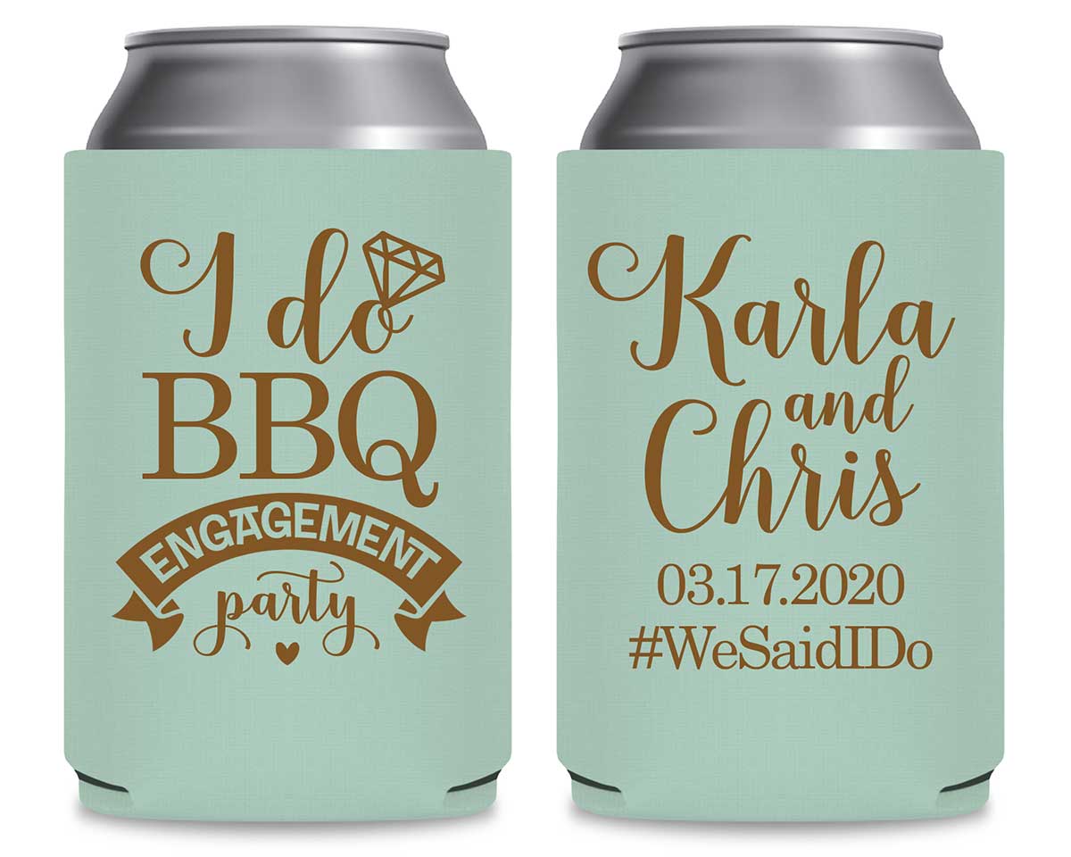 I Do BBQ 1A Foldable Can Koozies Wedding Gifts for Guests