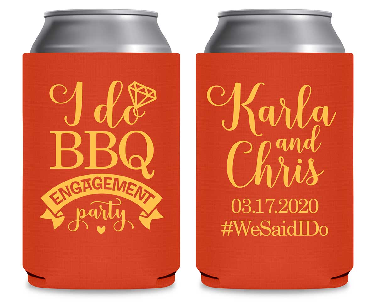 I Do BBQ 1A Foldable Can Koozies Wedding Gifts for Guests