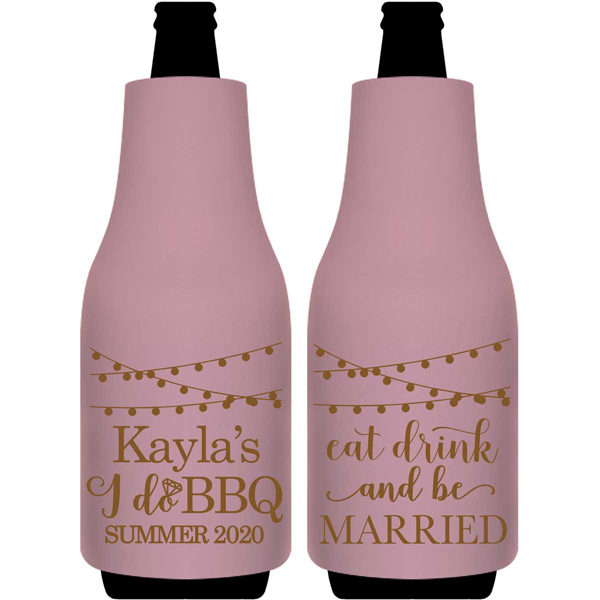 I Do BBQ 2A Eat Drink Be Married Foldable Bottle Sleeve Koozies Wedding Gifts for Guests