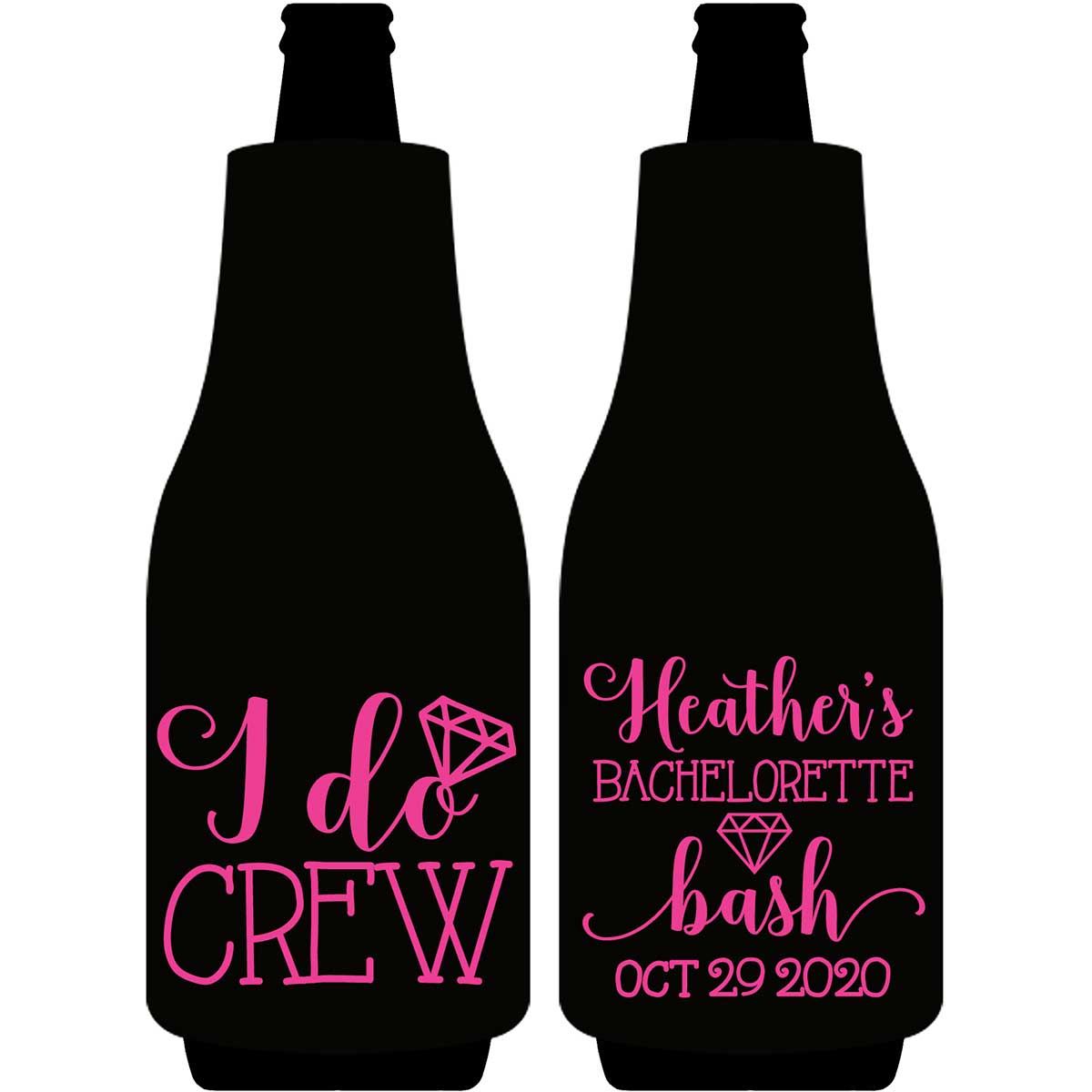 I Do Crew Bachelorette 1A Foldable Bottle Sleeve Koozies Wedding Gifts for Guests