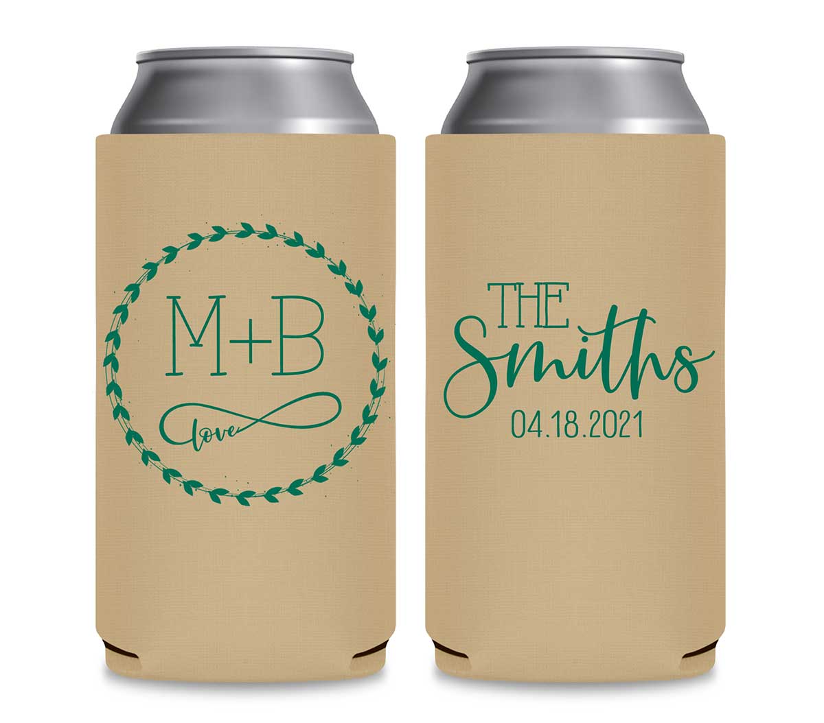 Infinite Love 1A Infinity Symbol Foldable 12 oz Slim Can Koozies Wedding Gifts for Guests