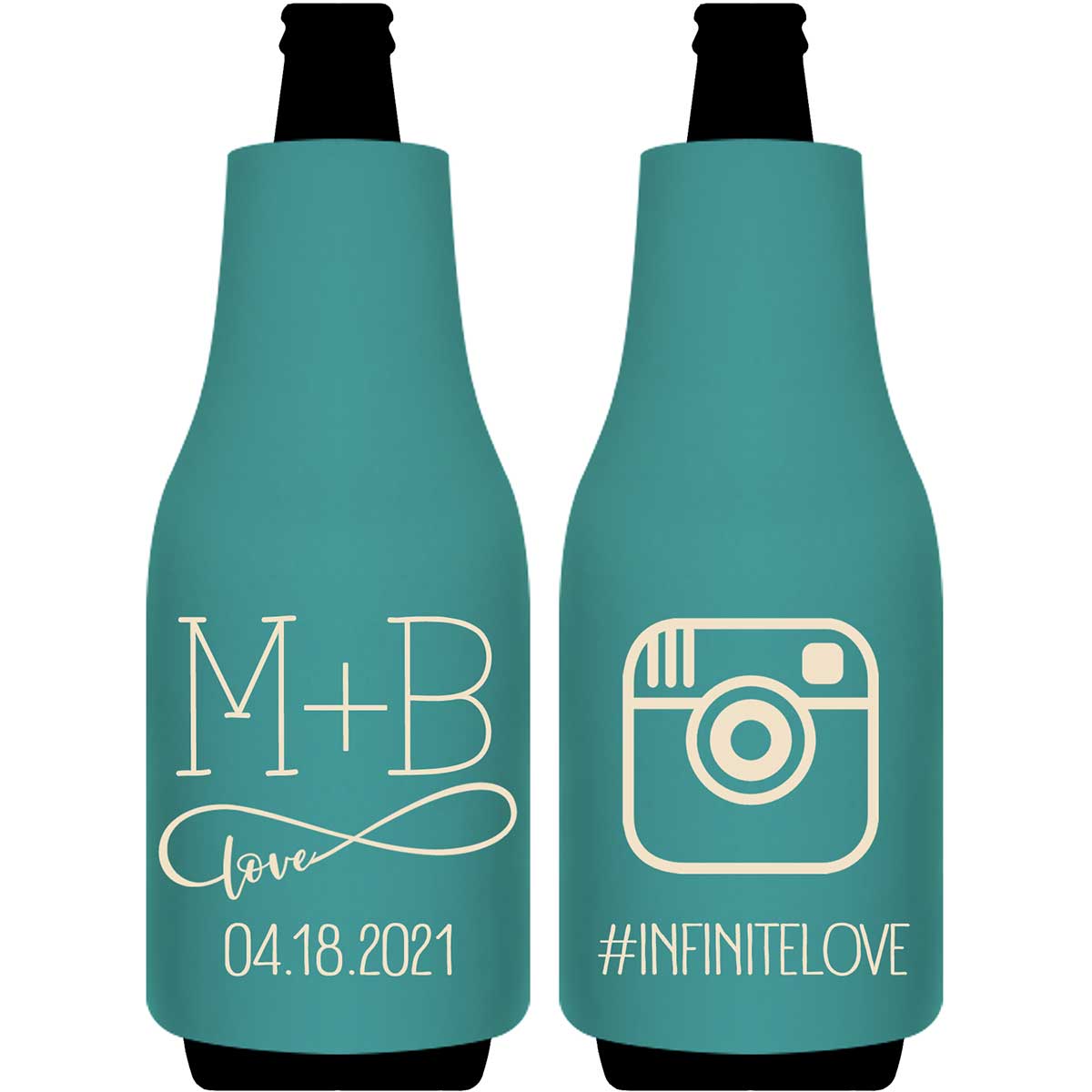 Infinite Love 1B Instagram Hashtag Foldable Bottle Sleeve Koozies Wedding Gifts for Guests