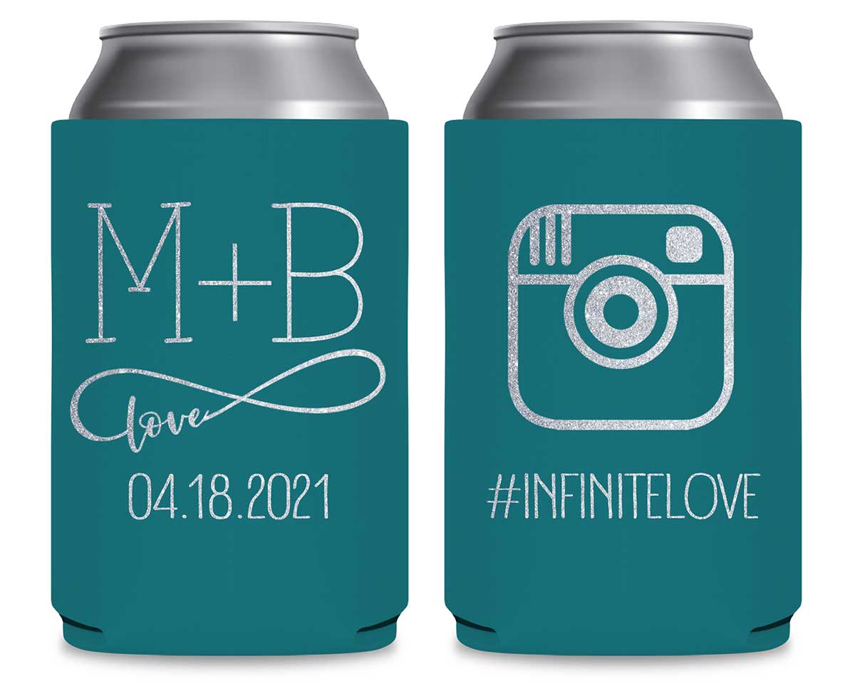 Infinite Love 1B Instagram Hashtag Foldable Can Koozies Wedding Gifts for Guests