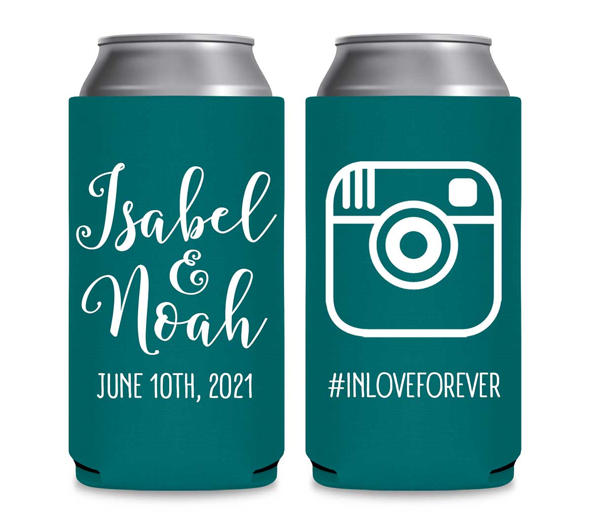 Instagram Hashtag 1A Foldable 12 oz Slim Can Koozies Wedding Gifts for Guests