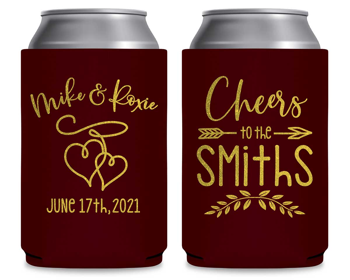 Intertwined Hearts 4A Cheers Foldable Can Koozies Wedding Gifts for Guests