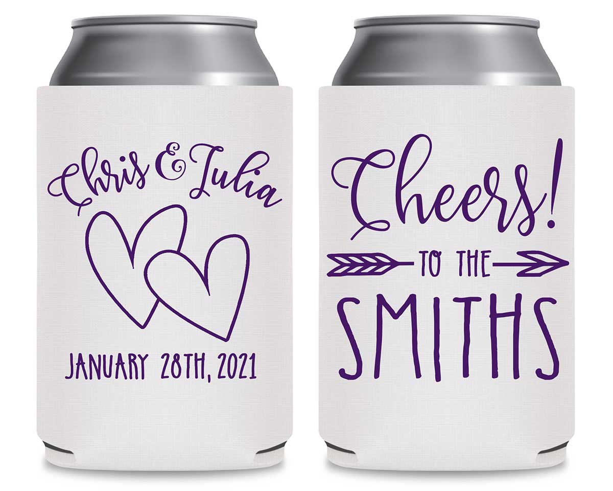 Intertwined Hearts 4B Cheers Foldable Can Koozies Wedding Gifts for Guests