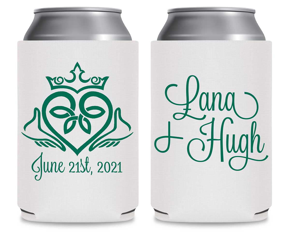 Ireland Love 1B Claddagh Foldable Can Koozies Wedding Gifts for Guests