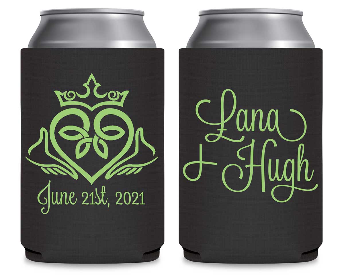 Ireland Love 1B Claddagh Foldable Can Koozies Wedding Gifts for Guests