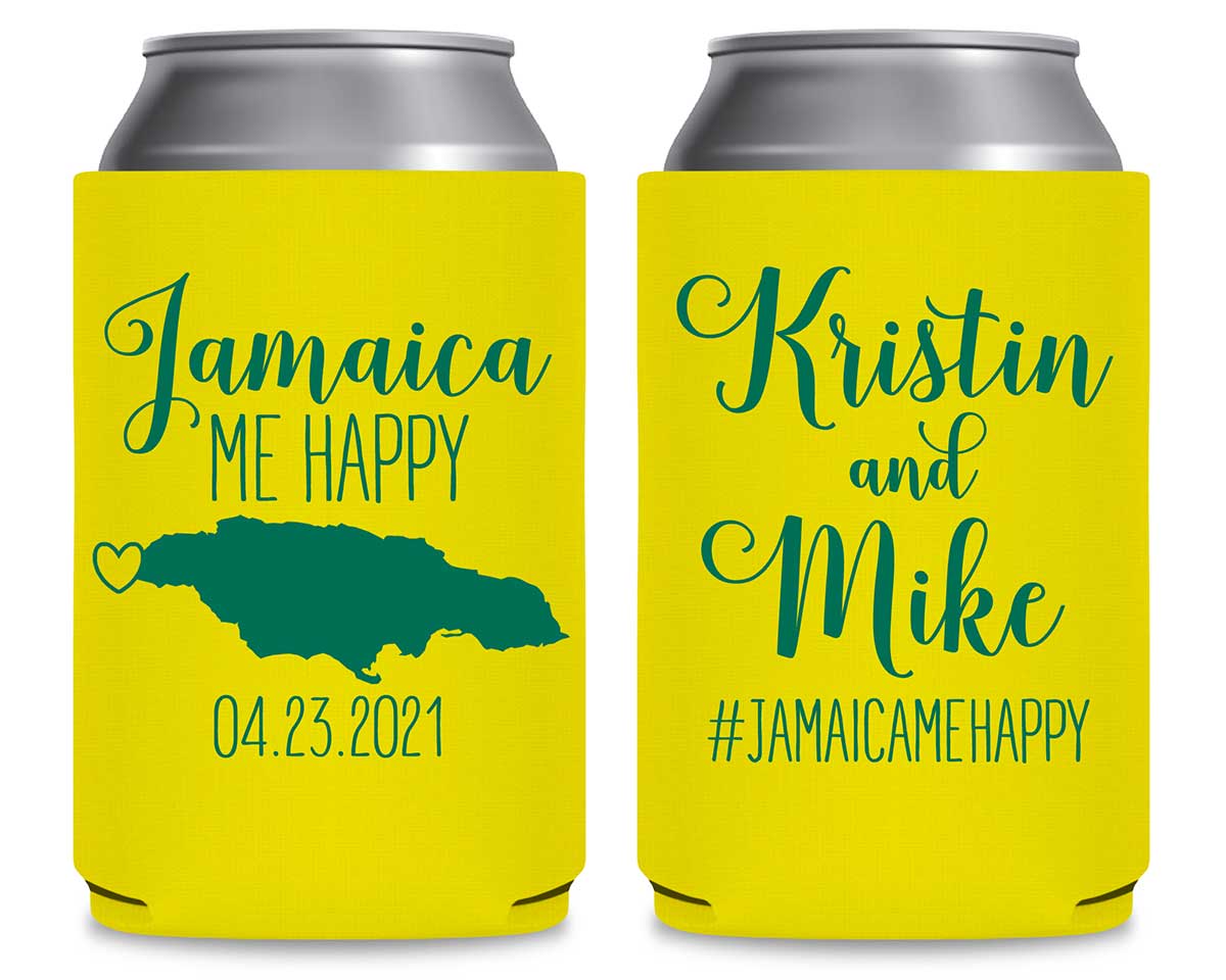 Jamaica Me Happy 1A Foldable Can Koozies Wedding Gifts for Guests