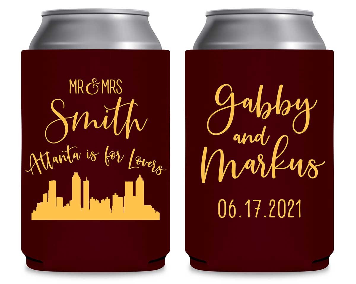 Just For Lovers 1A Any City Skyline Foldable Can Koozies Wedding Gifts for Guests