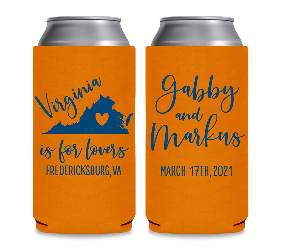 Just For Lovers 2A Any Map Foldable 12 oz Slim Can Koozies Wedding Gifts for Guests