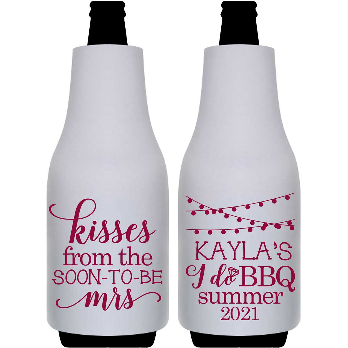 Kisses From The Soon-To-Be Mrs Foldable Bottle Sleeve Koozies Wedding Gifts for Guests