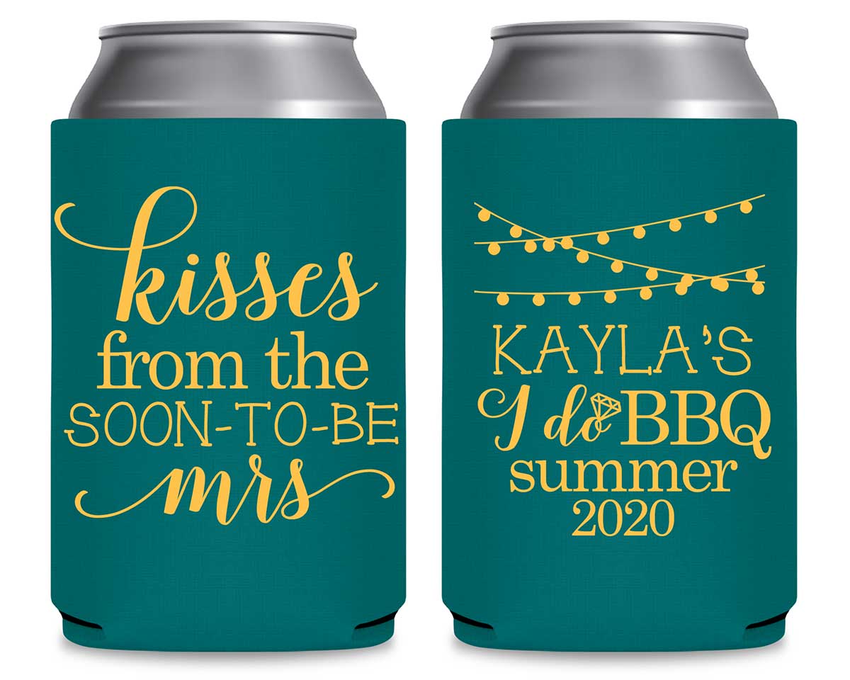 Kisses From The Soon-To-Be Mrs Foldable Can Koozies Wedding Gifts for Guests