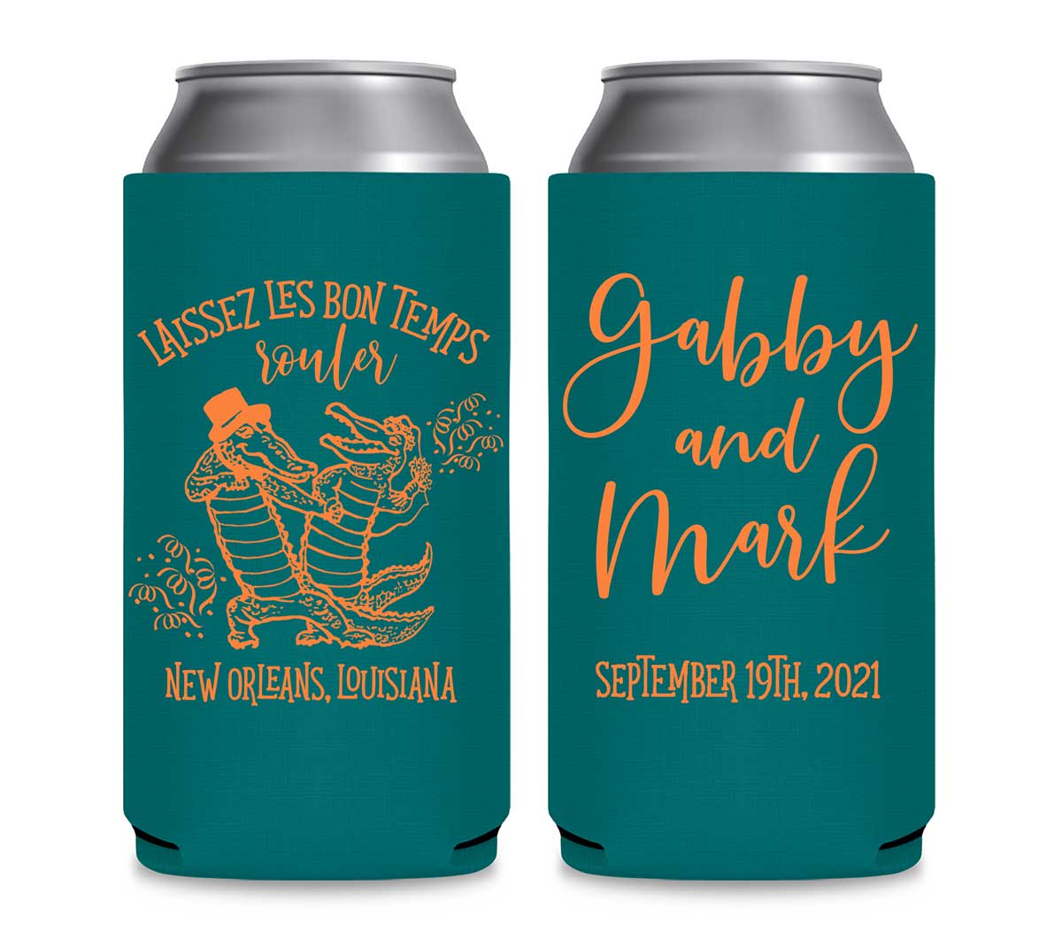 Laissez Les Bon Temps Rouler 1A Foldable 12 oz Slim Can Koozies Wedding Gifts for Guests